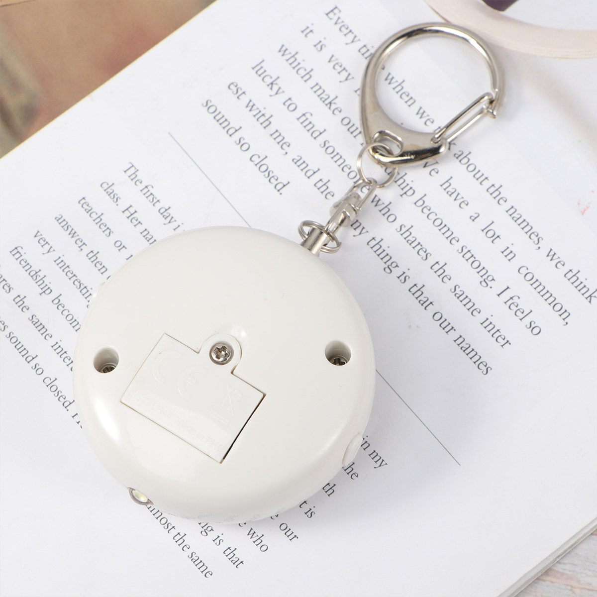 Personal Alarm Keychain - Acil Durum Alarmı, Siyah Yuvarlak, Elektronik,